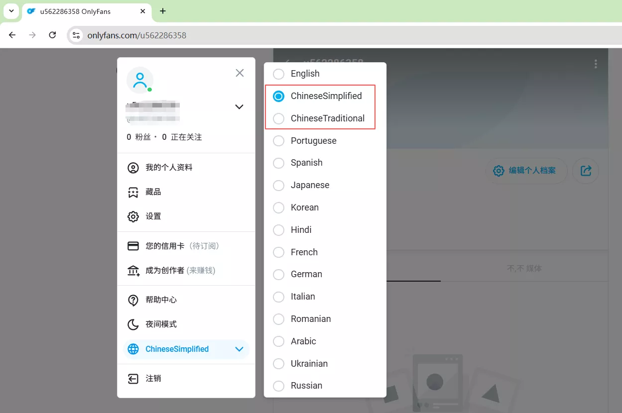 图片[3] - 设置OnlyFans界面语言设置为中文_保姆级教程 - 乐享酷知网
